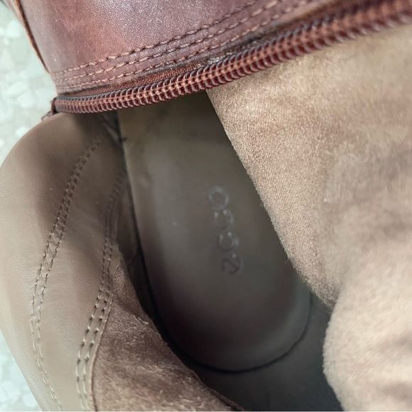 Ecco women’s brown warm winter leather boots Size 38 - Picture 4 of 5